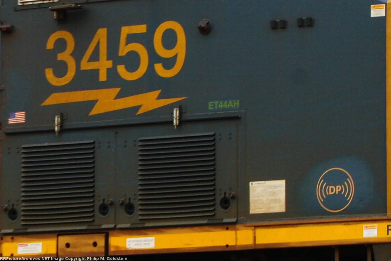 CSX 3459 DP (Distributed Power capable) sticker - thats a new one on me, and I grew up in CSX territory